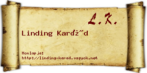 Linding Karád névjegykártya